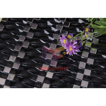 Wave Shape Crystal Glass Mix Metal Mosaic (CFG03)